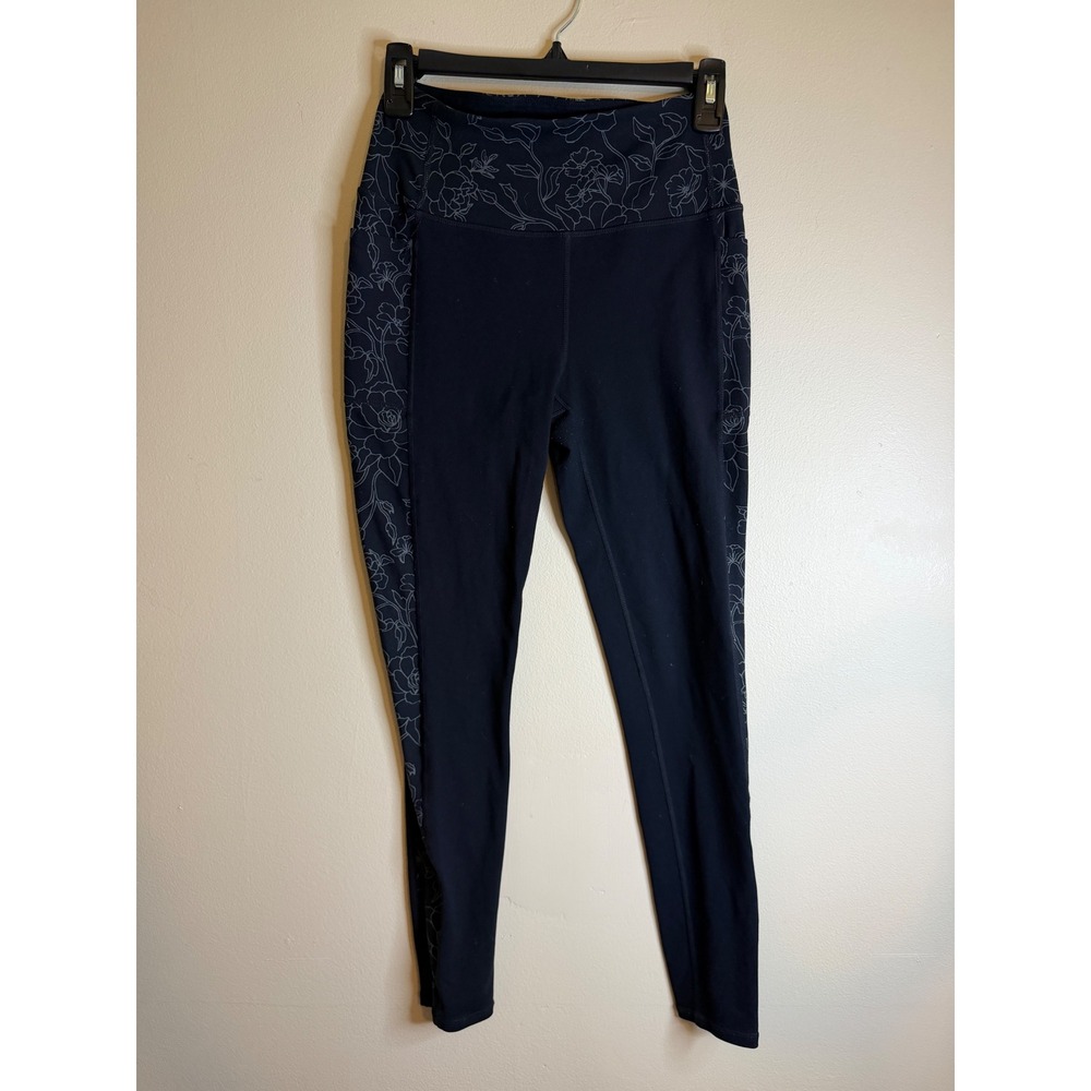 Skechers GOwalk High Waisted Floral Leggings Black Small Yoga Pants